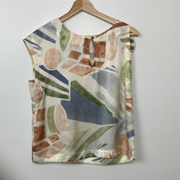Maeve Nailah Silk Asymmetrical Watercolor Top - Picture 6 of 10